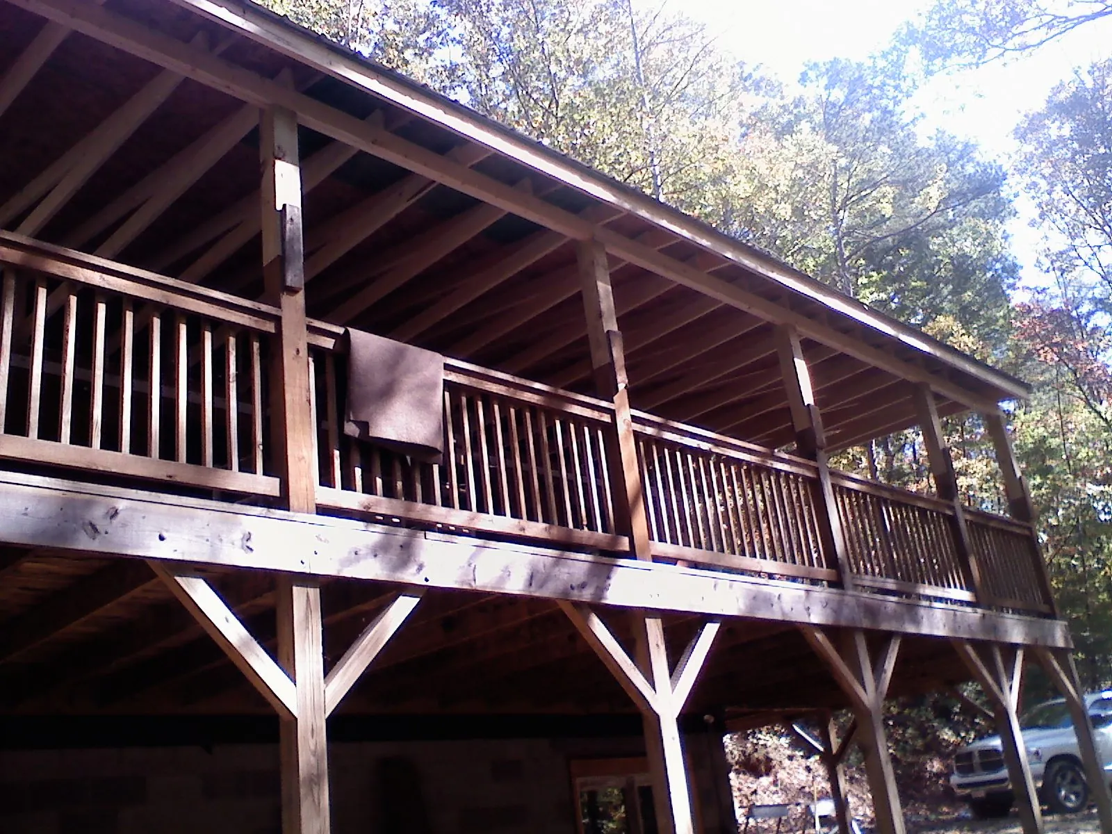Timber framing under a new elevated porch and deck — Roof Leak Repair in Manson by Roofing Brothers